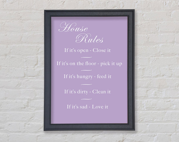 Family Quote House Rules 2 Lilac