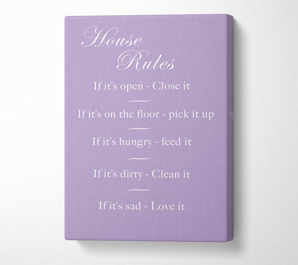 Family Quote House Rules 2 Lilac