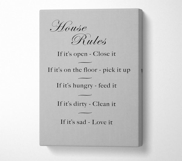 Family Quote House Rules 2 Grey