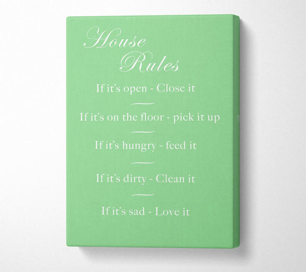 Family Quote House Rules 2 Green