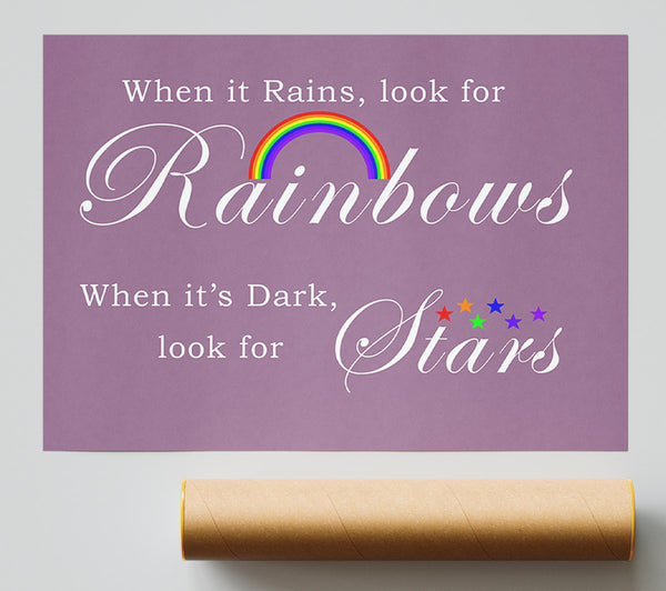 When It Rains Look For Rainbows 2 Dusty Pink