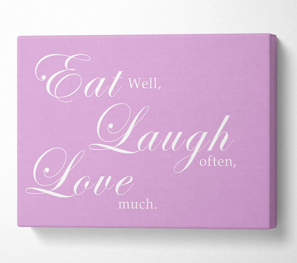 Kitchen Quote Eat Laugh Love Pink