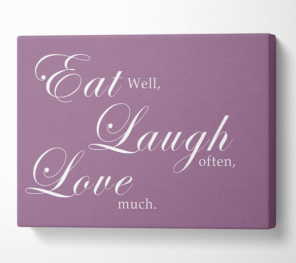 Kitchen Quote Eat Laugh Love Dusty Pink