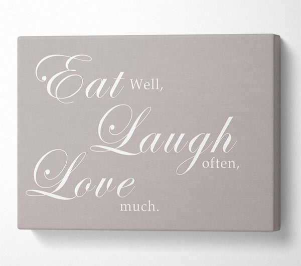 Kitchen Quote Eat Laugh Love Beige