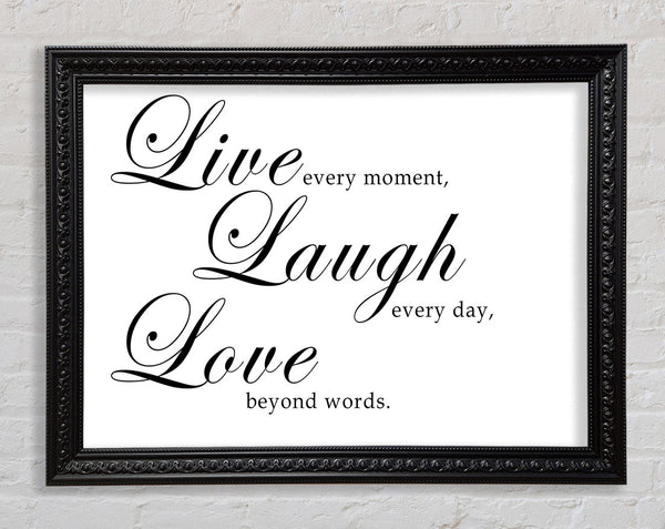 Love Quote Live Laugh Love 2 White