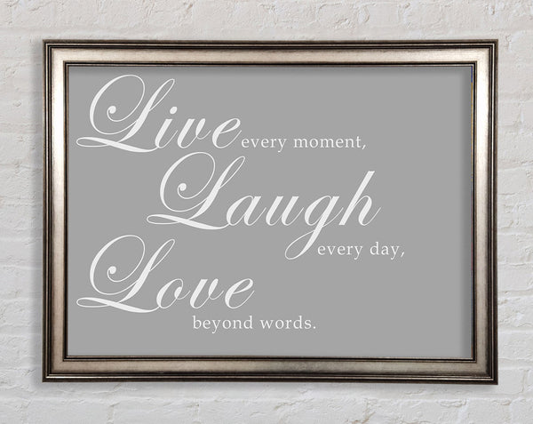 Family Quote Live Laugh Love 2 Grey White