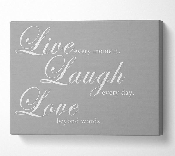 Family Quote Live Laugh Love 2 Grey White