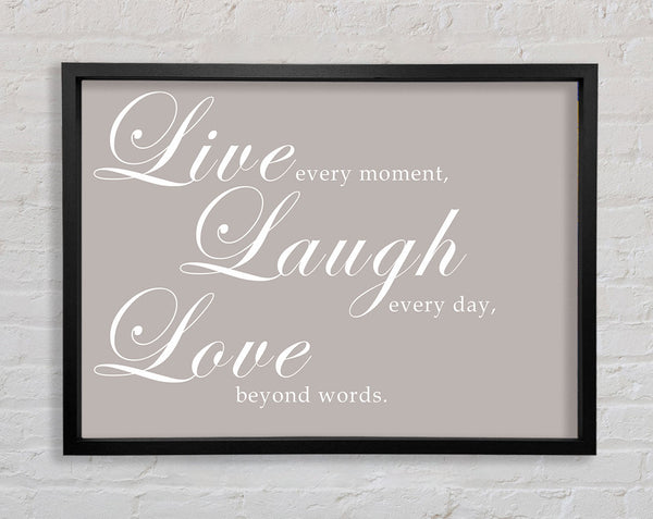 Family Quote Live Laugh Love 2 Beige