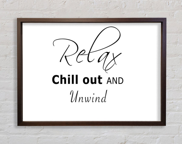 Bathroom Quote Relax Chill Out White