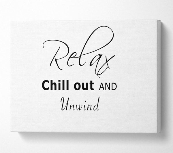 Bathroom Quote Relax Chill Out White