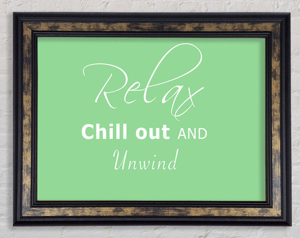 Bathroom Quote Relax Chill Out Green