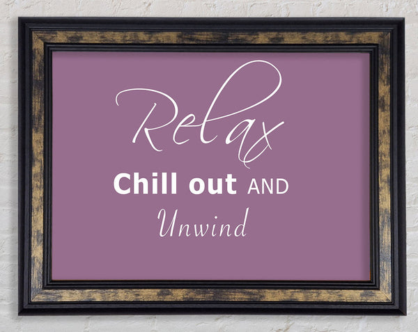 Bathroom Quote Relax Chill Out Dusty Pink