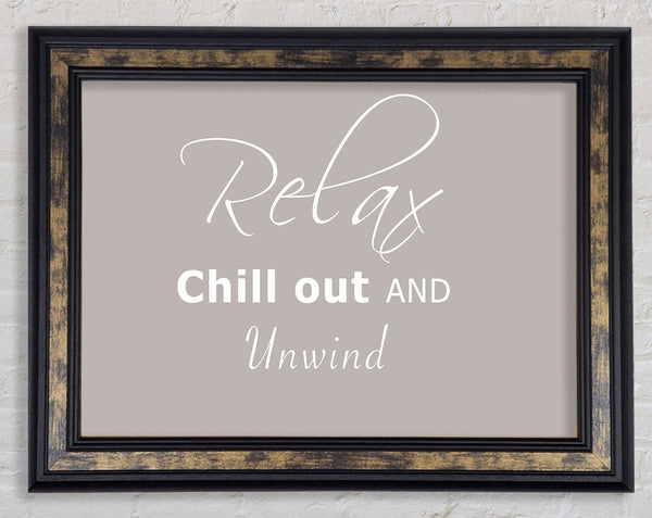 Bathroom Quote Relax Chill Out Beige