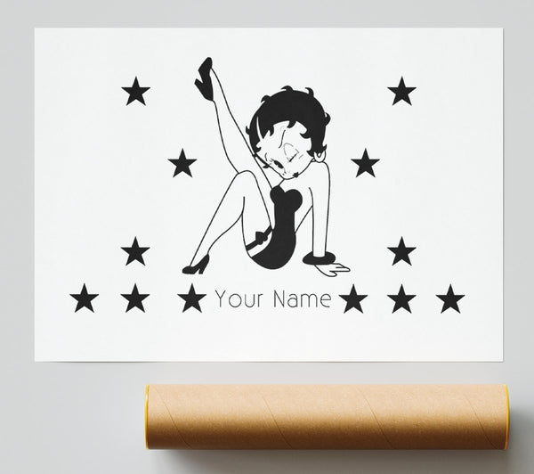 Betty Boop Your Name Stars White