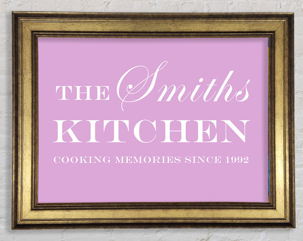 Kitchen Quote Your Family Name And Date Kitchen Pink