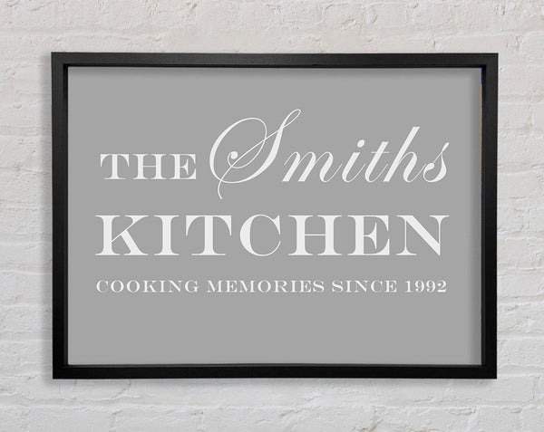 Kitchen Quote Your Family Name And Date Kitchen Grey White