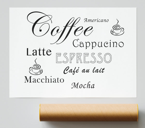 Kitchen Quote Coffee Delight White