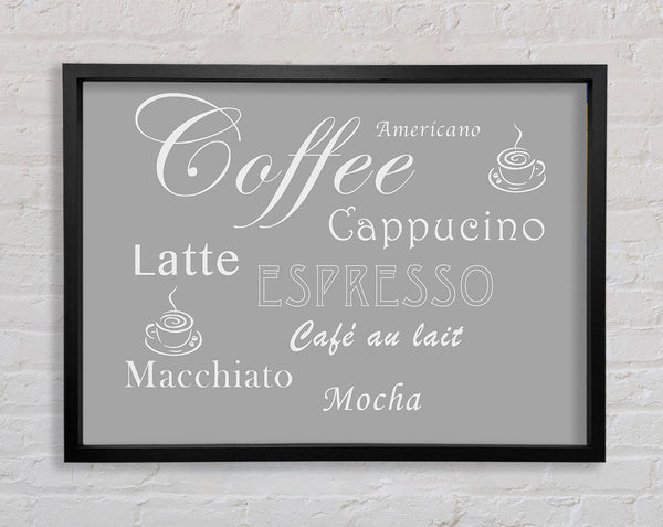 Kitchen Quote Coffee Delight Grey White