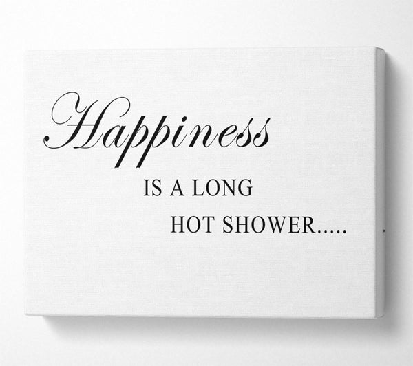 Bathroom Quote Happiness Is A Long Hot Shower White