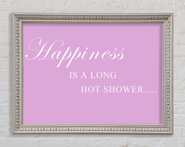 Bathroom Quote Happiness Is A Long Hot Shower Pink