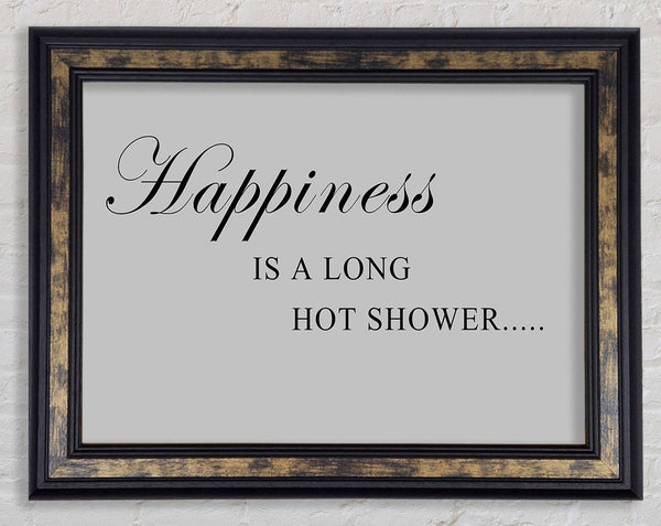 Bathroom Quote Happiness Is A Long Hot Shower Grey