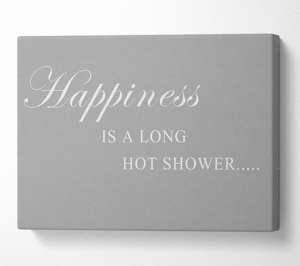 Bathroom Quote Happiness Is A Long Hot Shower Grey White