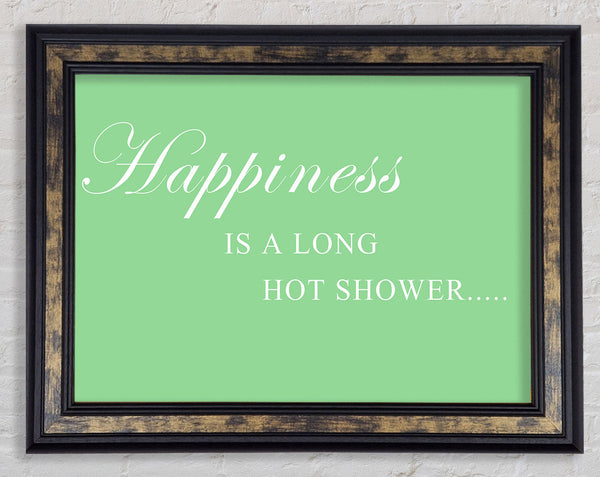 Bathroom Quote Happiness Is A Long Hot Shower Green