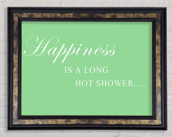 Bathroom Quote Happiness Is A Long Hot Shower Green