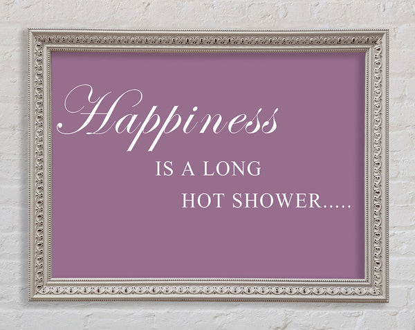 Bathroom Quote Happiness Is A Long Hot Shower Dusty Pink