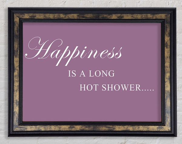 Bathroom Quote Happiness Is A Long Hot Shower Dusty Pink