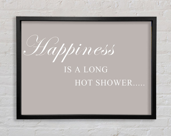 Bathroom Quote Happiness Is A Long Hot Shower Beige