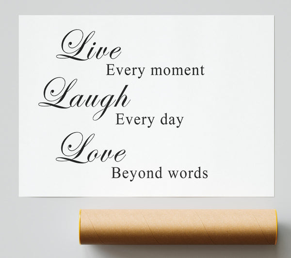 Love Quote Live Laugh Love White