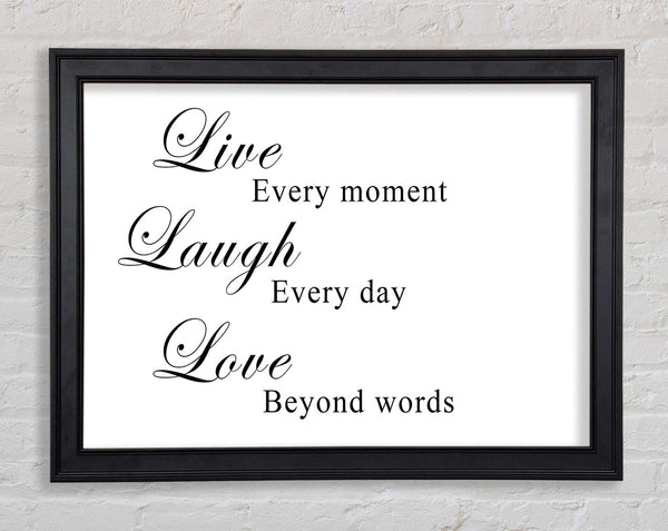 Love Quote Live Laugh Love White