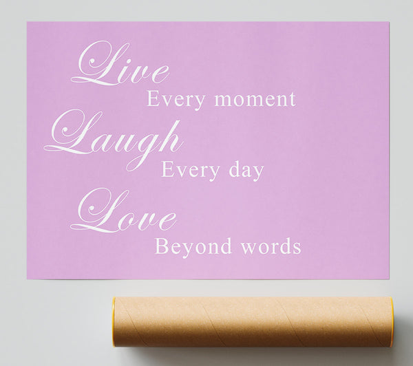 Love Quote Live Laugh Love Pink