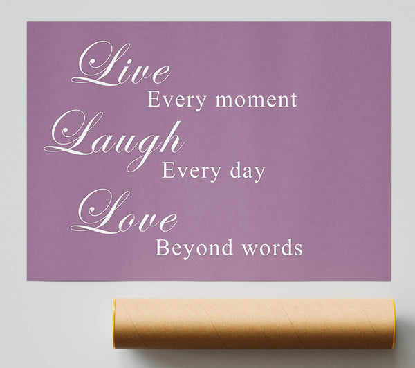 Love Quote Live Laugh Love Dusty Pink