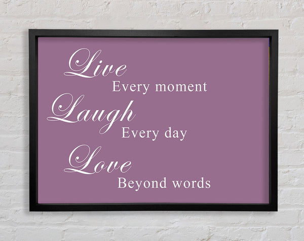 Love Quote Live Laugh Love Dusty Pink