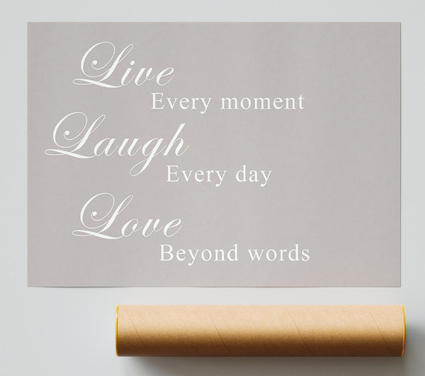 Love Quote Live Laugh Love Beige