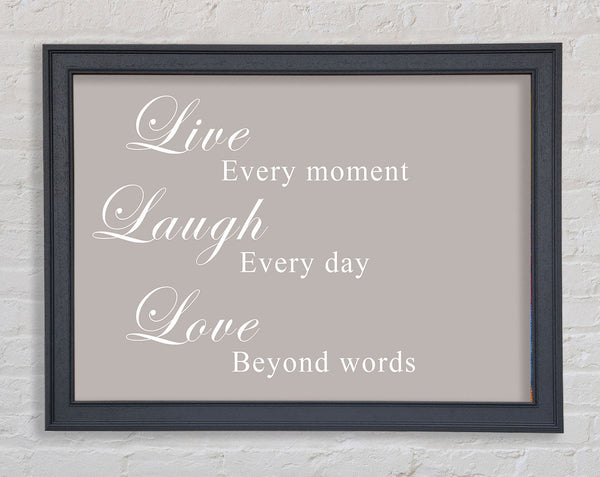 Love Quote Live Laugh Love Beige