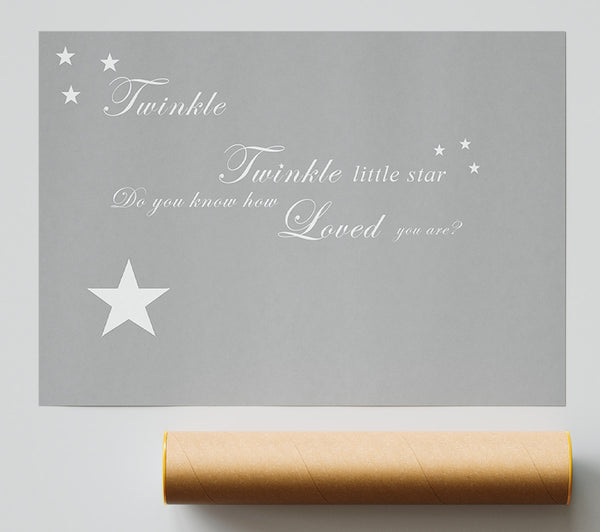 Nursery Quote Twinkle Twinkle Little Star 1 Grey White