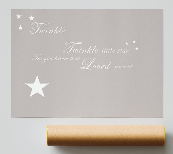 Nursery Quote Twinkle Twinkle Little Star 1 Beige