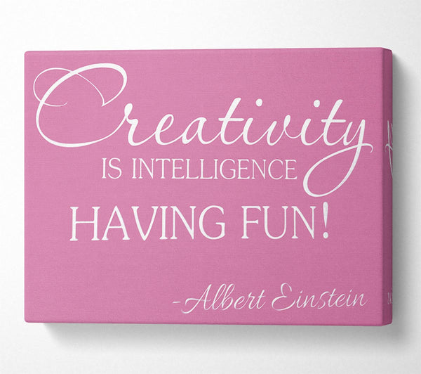 Motivational Quote Albert Einstein Creativity Is Intelligence Pink