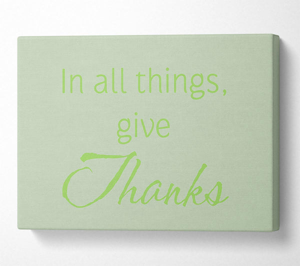 Home Quote In All Things Give Thanks Lime Green