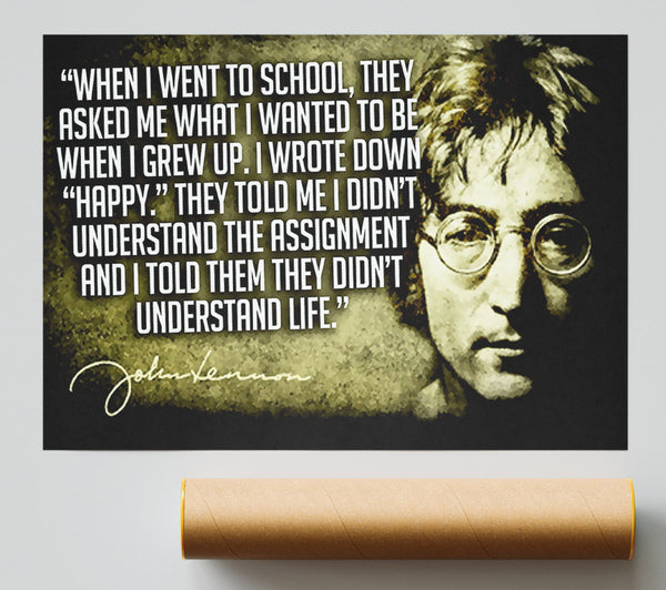 Motivational Quote Music Quote John Lennon Happy