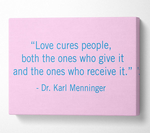 Love Quote Dr Karl Menninger Love Cures People