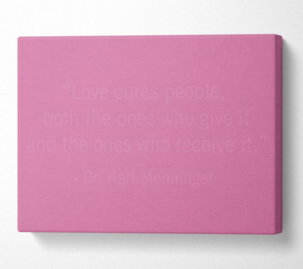 Dr Karl Menninger Love Cures People Pink