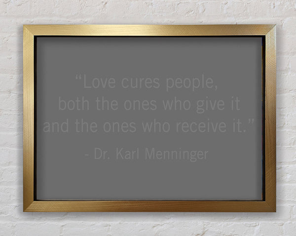 Dr Karl Menninger Love Cures People Grey