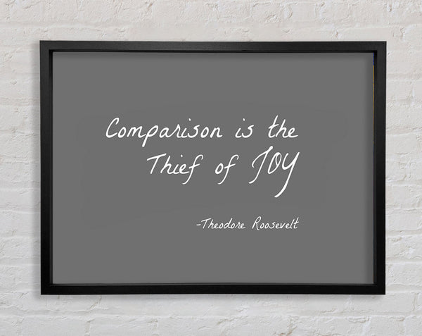 Theodore Roosevelt Comparison Is The Thief Of Joy Grey