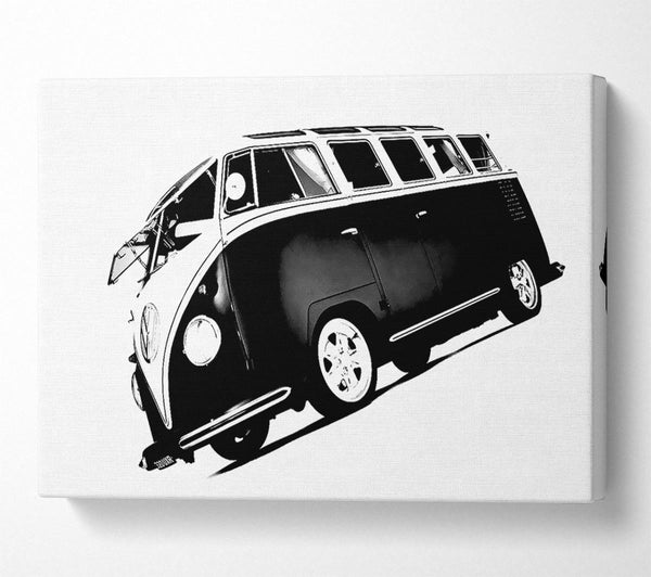 VW Camper Van Black n White