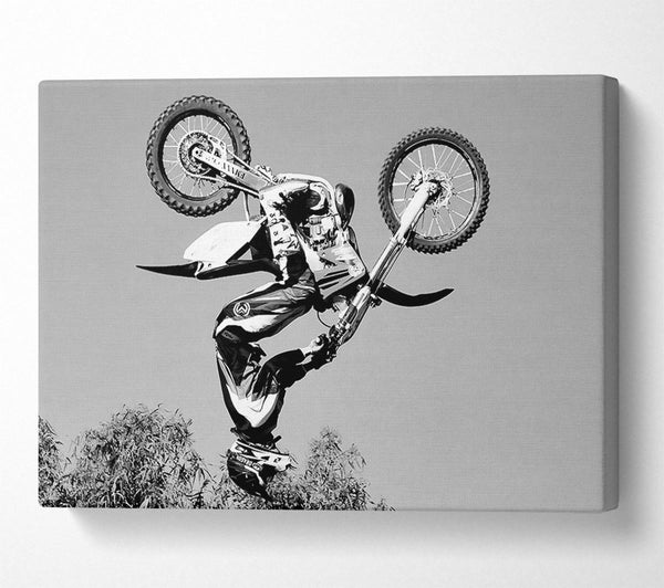 Motorcross Freestyle Upside Down Flip B n W