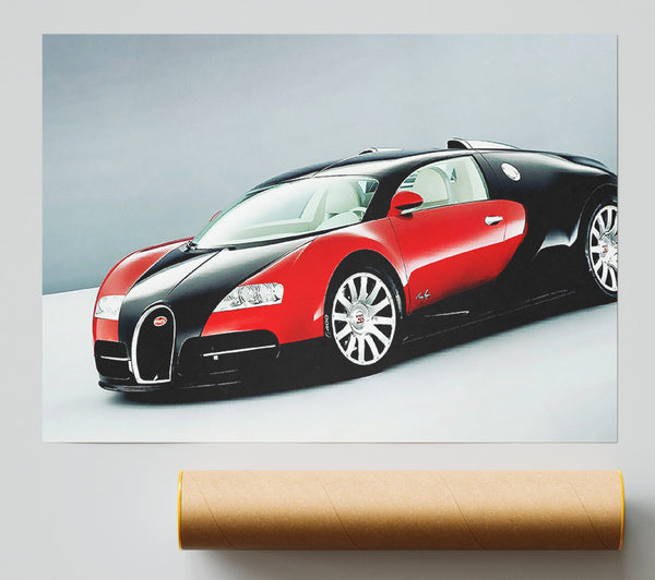 Bugatti Veyron Red And Black Side Profile